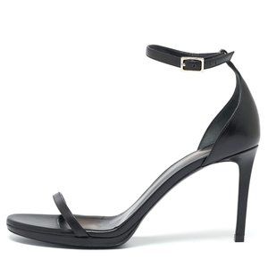 SAINT LAURENT YSL Black Leather Bea Ankle-strap Sandals Size 36